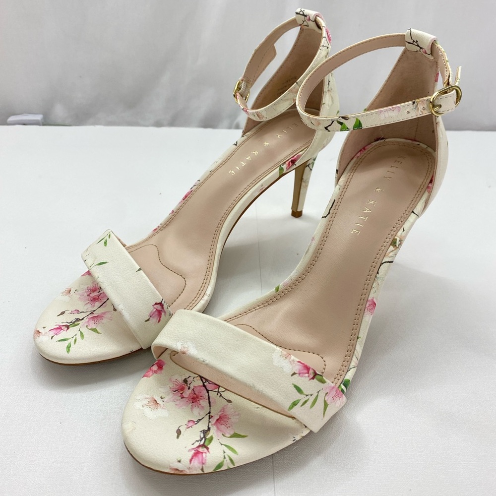 Kelly & Katie Floral Women's 3” Heels Cream Pink size 8 shoes sandals wedding - Picture 3 of 12